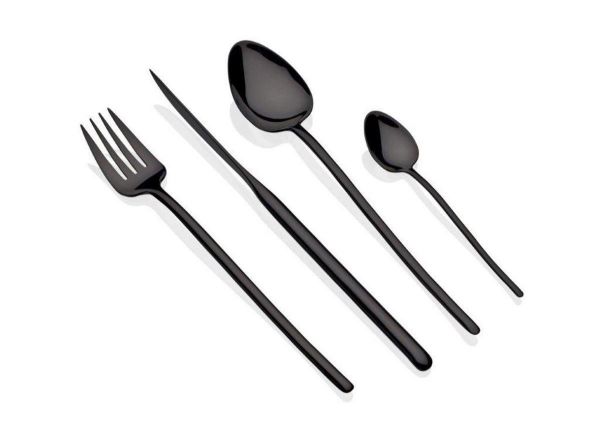 ΜΑΧΑΙΡΟΠΗΡΟΥΝΑ ΣΕΤ 24 ΤΜΧ STICK BLACK MATTE HERDMAR 18/10